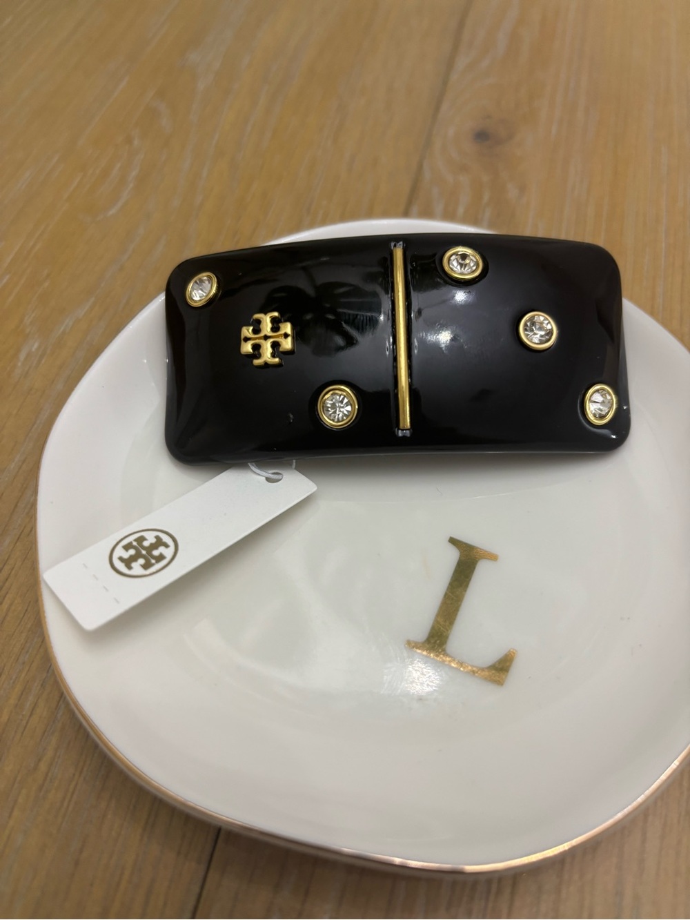 Tory Burch Black dominoBarrette.